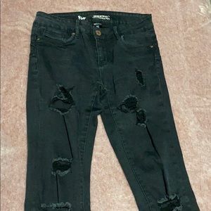 black ripped jeans